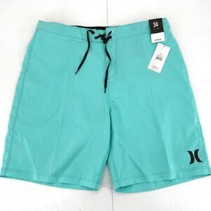 NWT Hurley One And Only 20" Board Shorts Crossdye Teal Blue/Green Men's Size 34
